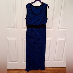 Apt. 9 Blue and Black Patterned Maxi Dress